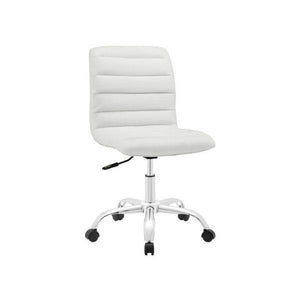 Ripple Armless Mid Back Office Chair In White